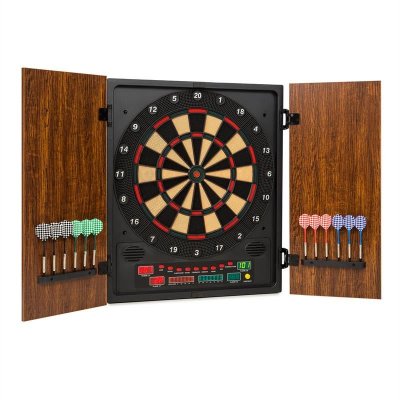 oneConcept Dartmaster 180 Cible Jeu de fl&eacute;chettes &eacute;lectronique Embouts souples - marron 
