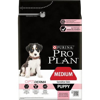 PRO PLAN Optiderma Medium Puppy Sensitive Skin pour Chiots Riche en Saumon 12 