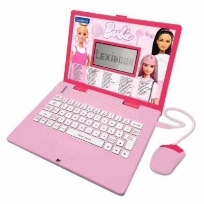 LEXIBOOK Ordinateur &eacute;ducatif bilingue Barbie &middot; 124 Activit&eacute;s en Anglais / Fran&ccedil;ais rose