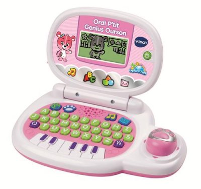 VTECH Ordinateur p'tit genius ourson : rose