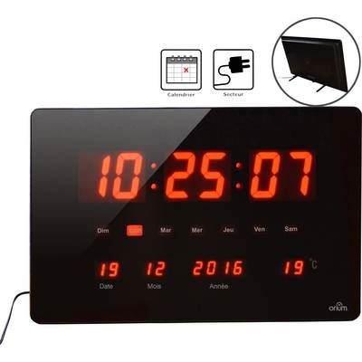 Orium - Horloge &agrave; led rouge Chronos