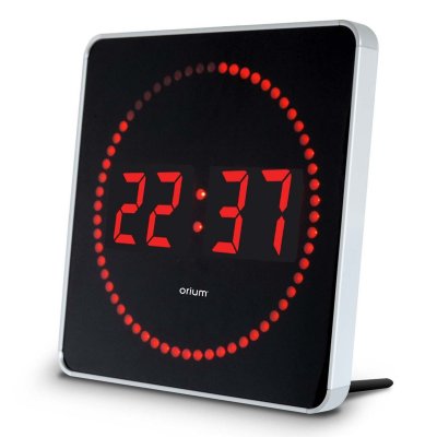 Orium - Horloge &agrave; led studio 2 en 1 - Led rouge - Aluminium - 220 v