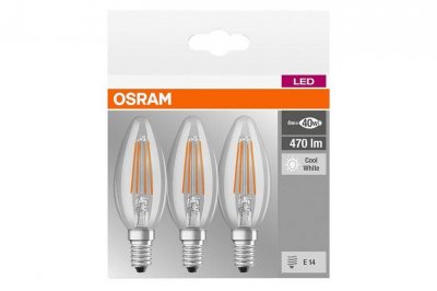 OSRAM  3 bougies LED E14 4W filament 4&nbsp;000&nbsp;K 470&nbsp;lm