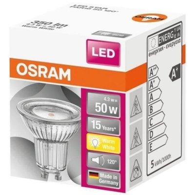 OSRAM  r&eacute;flecteur LED Star GU10 4,3W blc chaud 120&deg;