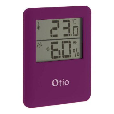Otio-Thermom&egrave;tre Hygrom&egrave;tre magn&eacute;tique &agrave; &eacute;cran LCD - Violet - Otio