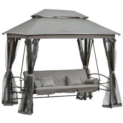 OUTSUNNY  - Balancelle - Acier - 232x149x245cm - Gris