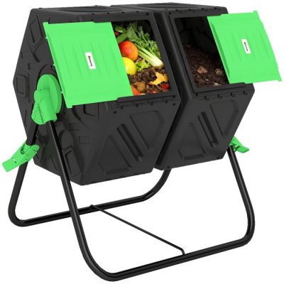OUTSUNNY  - Composteur de Jardin - PP - 67x60x77cm - Noir