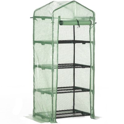 OUTSUNNY  - Serre de jardin - Acier galvanis&eacute; - 70x50x160cm - Vert