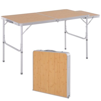 Outsunny - table pliable - Aluminium - 120x60x70cm - Beige