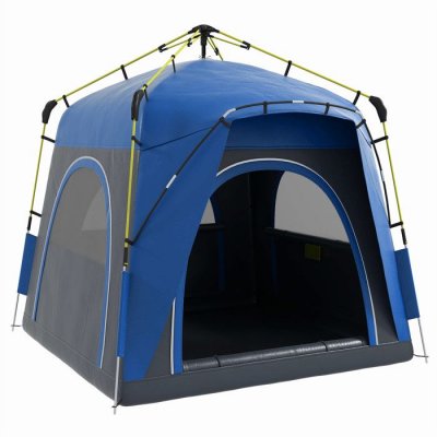 OUTSUNNY  - Tente de camping - Polyester - 240x240x199cm - Bleu