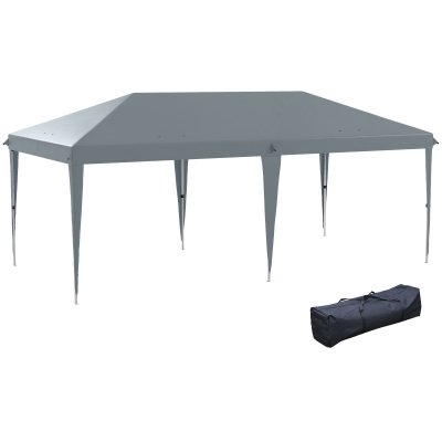 OUTSUNNY  - Tonnelle de jardin - Acier - 585x295x270cm - Gris clair 