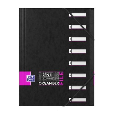 OXFORD  Trieur organiser file - 24,5x31,5 cm - 8 positions - 6 couleurs - Couleurs assorties