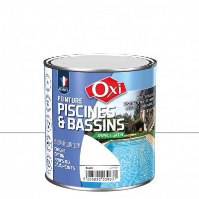 OXI  - Peinture piscine bassin solvant&eacute;e 0.5 l - blanc