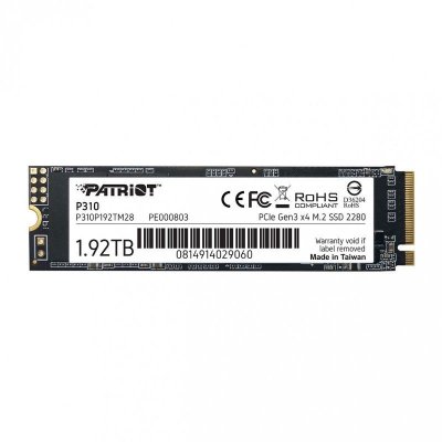 PATRIOT MEMORY P310 p310p192tm28 1.92to ssd m.2 2100mo/s pci express 3.0 noir