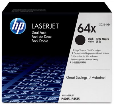 HP Pack 2 toners  laserjet 64a - noir CC364XD