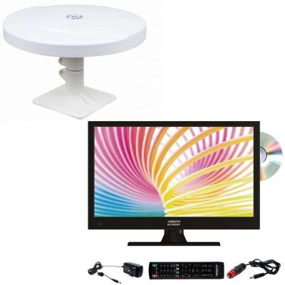 ANTARION Pack  TV LED 16"" 40cm T&eacute;l&eacute;vision HD DVD int&eacute;gr&eacute; + Antenne TNT Omnidirectionnelle