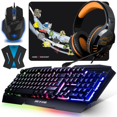 GENERIQUE Pack Clavier Souris Casque PS4 Pro-K5 RGB et Convertisseur