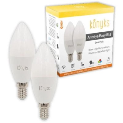 KONYKS Pack de 2 ampoules Wi-Fi + Bluetooth,  Antalya Easy E27, 11 W