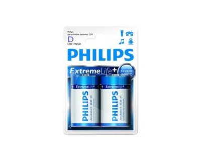 PHILIPS Pack de 2 piles  Ultra Alkaline D LR20 
