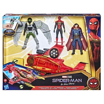 Pack de 3 figurines articul&eacute;es avec v&eacute;hicule jet araign&eacute;e 3 Marvel