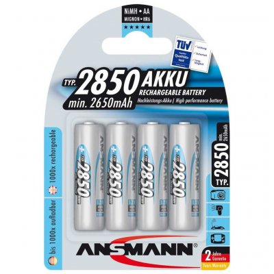 ANSMANN Pack de 4 Accu  AA Mignon 2850mAH maxE+