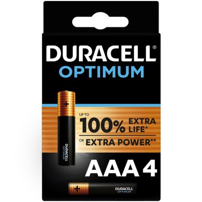 DURACELL Pack de 4 piles Optimum -  - AAA/LR03