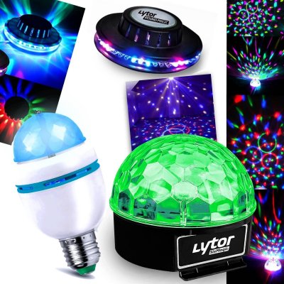 LYTOR Pack dj led ampoule mini diams rvba + ovni led + jeu de lumi&egrave;re sixmagic
