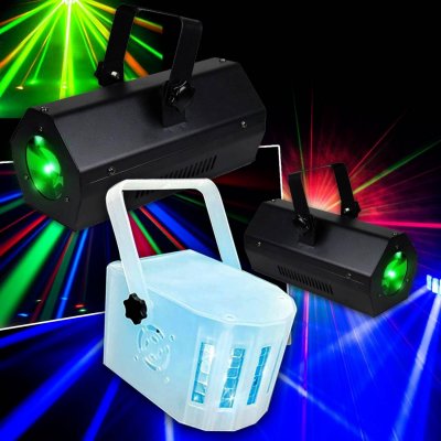 LYTOR PACK DJ Light EFFET 56 LEDS RVAB JEUX DE LUMI&Egrave;RE LED + 1 DERBY RGBW + 2 GOBO FLOWER