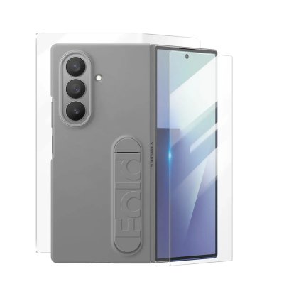SAMSUNG Pack en silicone avec support Gris et film pour Galaxy Z Fold 7