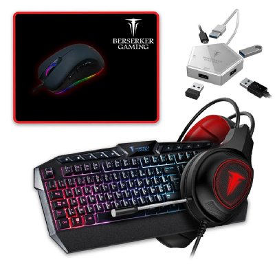 BERSERKER GAMING Pack Gamer 5 en 1 Gaming avec convertisseur pour N-Switch XB1 X/S PS4/PS5 - Neuf