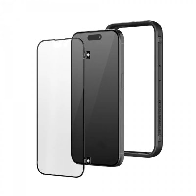 RHINOSHIELD Pack Gamer Pour Iphone 15 Pro Protection &Eacute;cran / Coque Bumper Rhinobuff Noir 