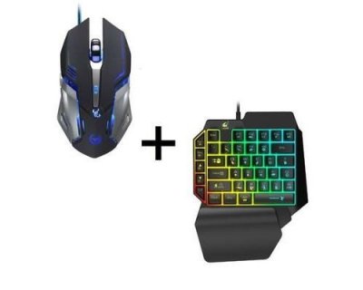  Pack Gamer pour PC ASUS Chromebook (Souris Gamer Metal + Mini Clavier Gamer) QWERTY USB LED Gaming