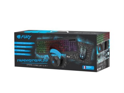 FURY Pack Gaming 4 en 1  Thunderstreak 3.0 Noir et bleu
