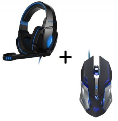  Pack Gaming pour PC MSI (Souris Metal Gamer 6 Boutons + Casque Gamer avec Micro et Telecommande)