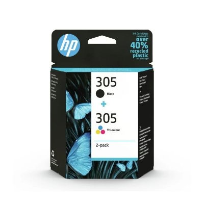 HP Pack  305 noir et couleurs + Carte Instant Ink