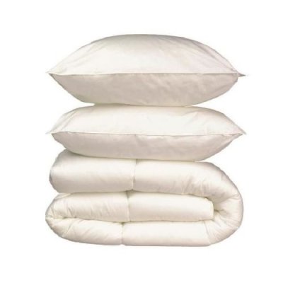 COCOON Pack linge de lit Microfibre - 1 Couette chaude 220x240 cm + 2 Oreillers 60x60 cm blanc