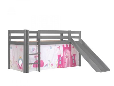 Pack - lit enfant toboggan & tente ""pino princesse"" gris