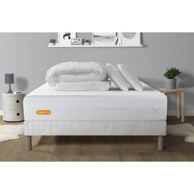 Pack Matelas sommier Memo Bio Mousse avec Couette et 2 oreillers