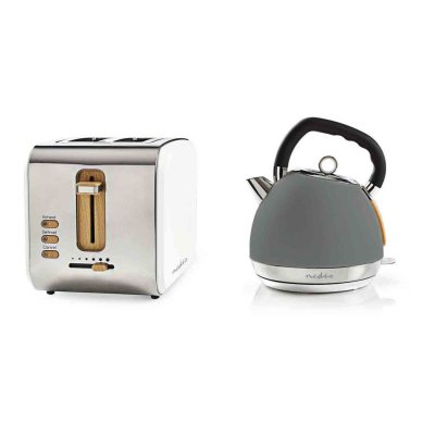 NEDIS Pack  Bouilloire &Eacute;lectrique 18L + Grille-pain 2 Fentes Larges 900W