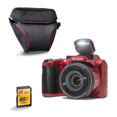 KODAK Pack Photo Bridge  AZ255 Blanc : Zoom Optique 25x + Housse + Carte SD 32Go