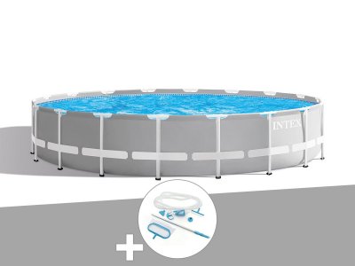 INTEX Pack piscine tubulaire Prism Frame ronde 5,49 x 1,22 m + Kit d'entretien