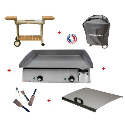 PLANCHAELEC Pack plancha &eacute;lectrique  LUX 600 INOX - CHARIOT ELYSEE 600 