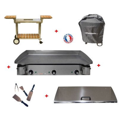 PLANCHAELEC Pack plancha &eacute;lectrique  LUX 830 INOX - CHARIOT ELYSEE 830 