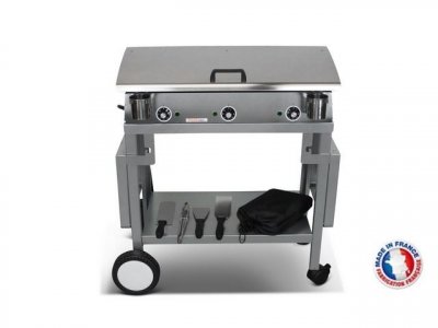 PLANCHAELEC Pack plancha &eacute;lectrique  LUX 830 INOX - CHARIOT MONCEAU 