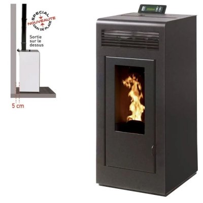INTERSTOVES Pack Po&ecirc;le &agrave; granules  Marina 11KW Noir Etanche