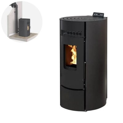 INTERSTOVES Pack Po&ecirc;le &agrave; granules LEANDRO 9 Etanche + Kit Conduit Ventou