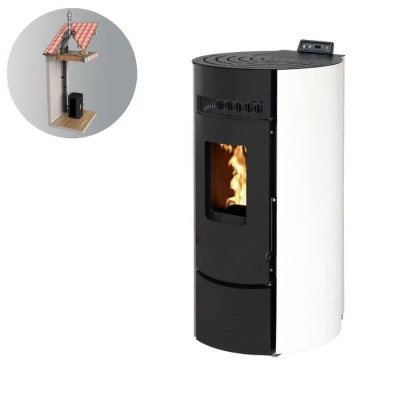 INTERSTOVES Pack Po&ecirc;le &agrave; granules LEANDRO 9 Etanche + Kit Conduit Vertic