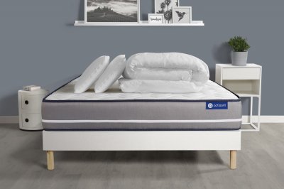 ACTISOM Pack pr&ecirc;t &agrave; dormir 160x200 cm sommier kit blanc