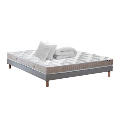 IDLITERIE Pack Pr&ecirc;t &agrave; dormir : matelas + sommier + couette + oreillers 140x190