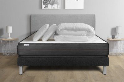 VITALIT Pack pr&ecirc;t a dormir VITALPOWER 180 x 200 cm sommier Kit noir